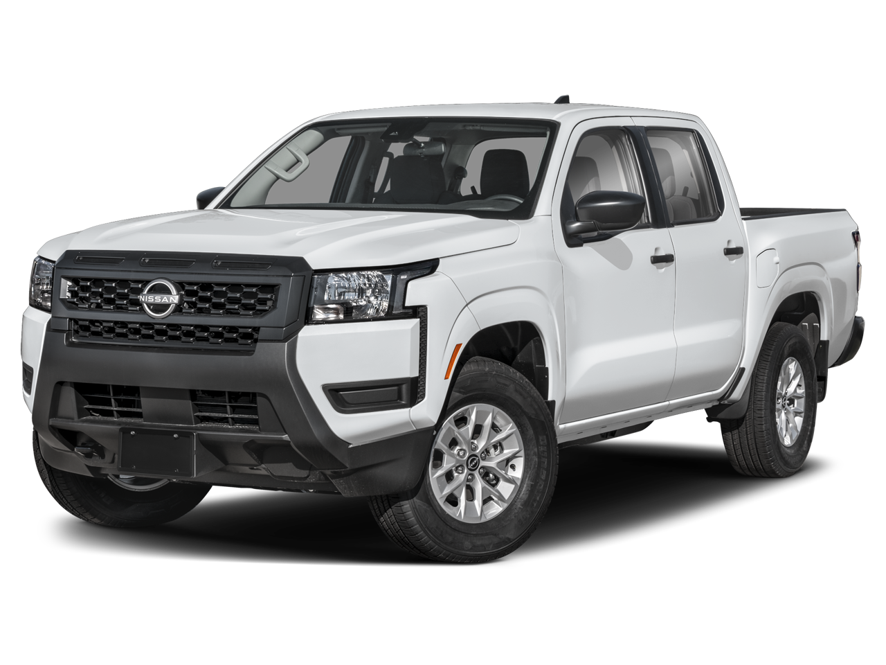 2026 Nissan Frontier Crew Cab S in GLACIER WHITE — front three-quarter view