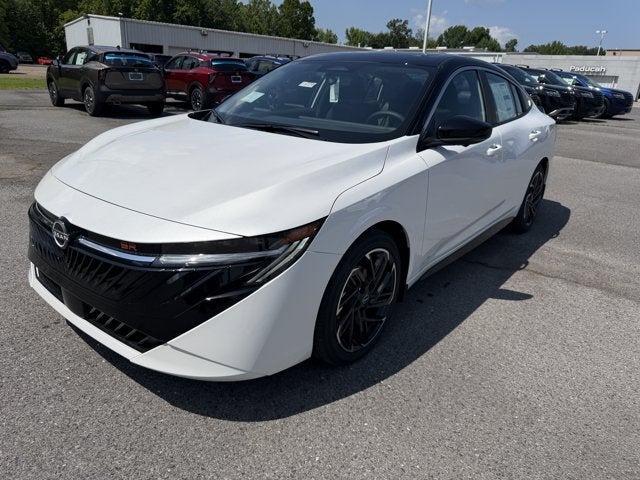 2026 Nissan Sentra SR in Aspen White Tricoat/Super Black — front three-quarter view