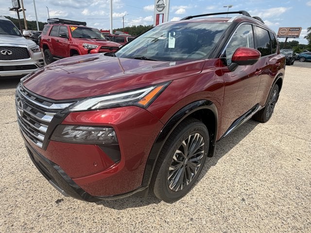 2026 Nissan Rogue Platinum in Scarlet Ember Tintcoat — front three-quarter view