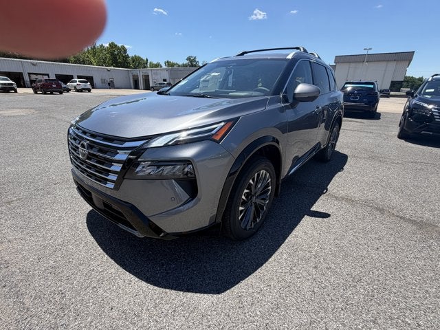 2026 Nissan Rogue Platinum in Gun Metallic — front three-quarter view